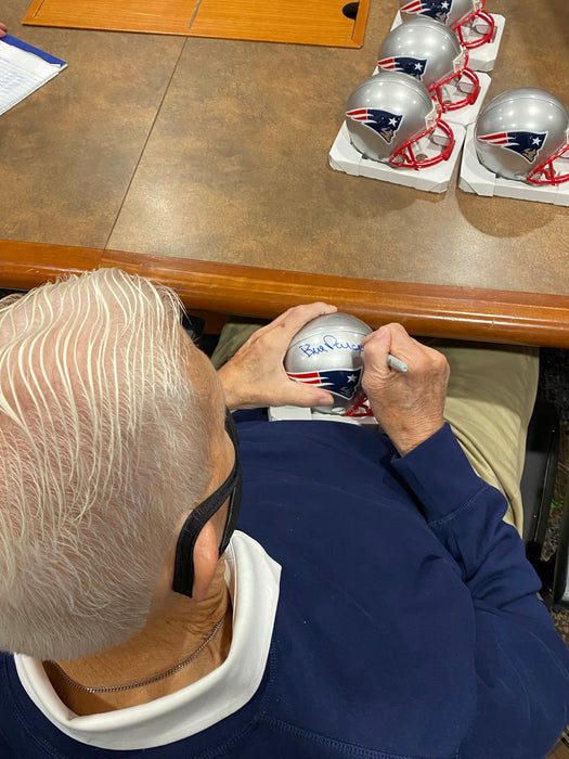 Bill Parcells Autographed New England Patriots Mini Helmet (JSA)