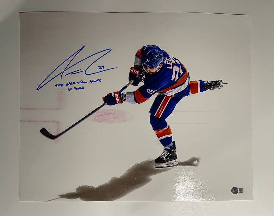 Anders Lee Autographed 16x20 Photo w/ The Barn Will Always be Home Inscription (Beckett)