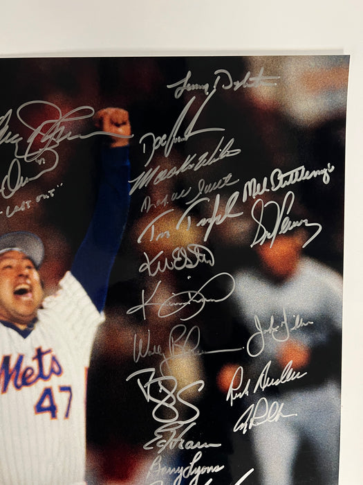 1986 NY Mets Team Signed 16x20 Photo with 39 Signatures (JSA LETTER)