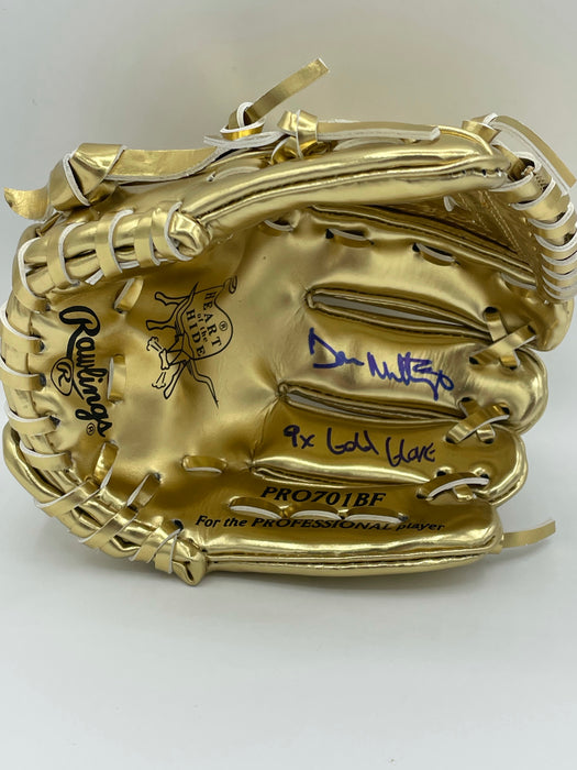 Don Mattingly Autographed Mini Gold Glove Award with Inscription "9x Gold Glove" (JSA)