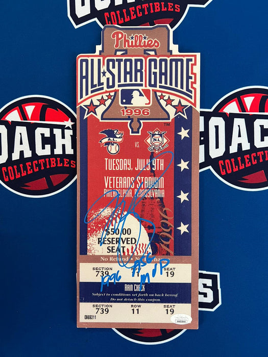 Mike Piazza Autographed 1996 MLB All Star Game 16" Mini Mega Ticket with 96 ASG MVP Inscription (Fanatics)