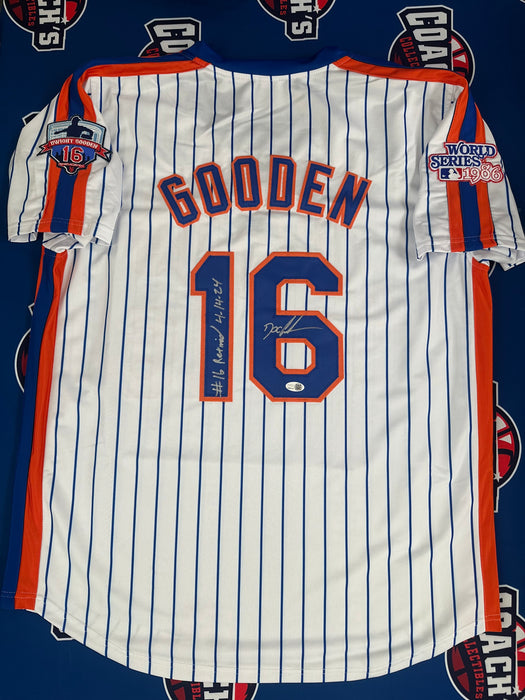 Doc Gooden Autographed CUSTOM NY Mets Jersey with #16 Retired 4/14/24 Inscr (JSA)