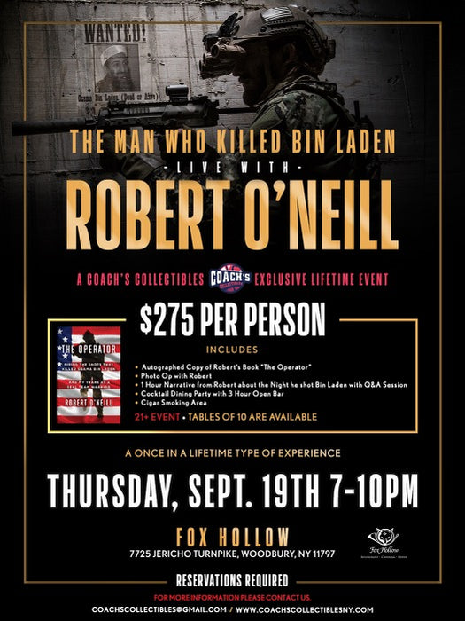 VIP TABLE of TEN PUBLIC TICKETs for Live with Robert O'Neill on 9/19/24