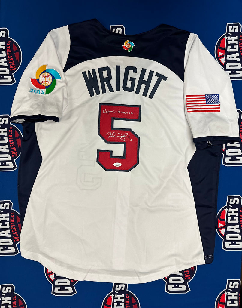 David Wright Autographed CUSTOM 2013 WBC USA Jersey with
