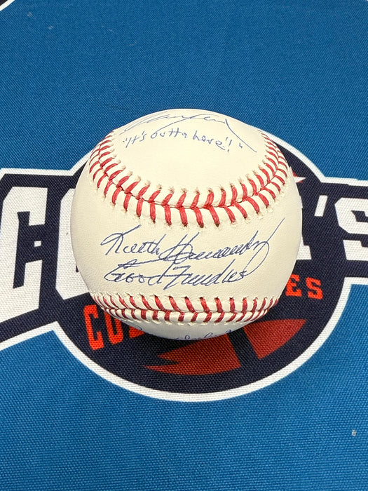 Keith Hernandez, Gary Cohen & Ron Darling Autographed OML Baseball w/ Multi Inscription (Beckett)