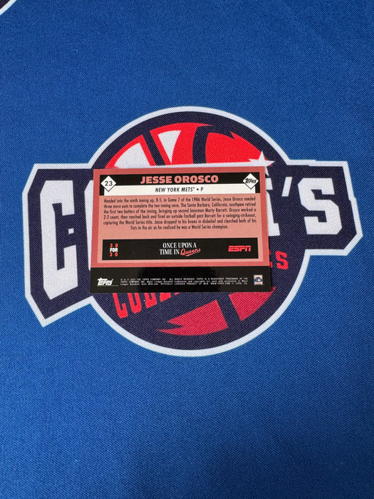 Jesse Orosco Autographed 2021 Topps Once Upon a Time in Queens Special Set Card (GTP)