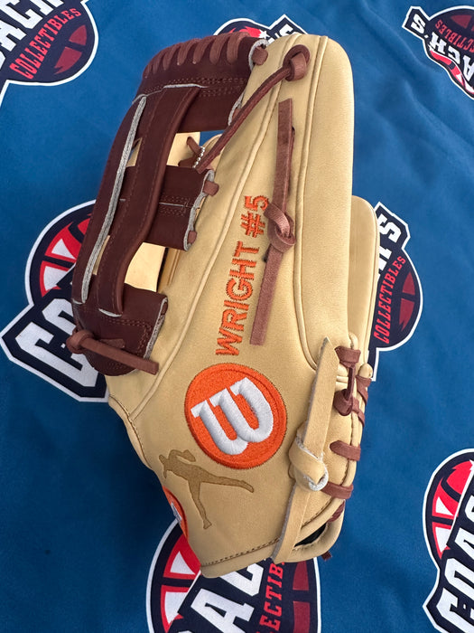 David Wright Autographed Full Size Wilson A2K Player Model Game Fielding Glove w/ The Captain (JSA)