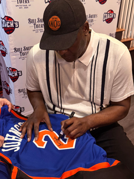 Larry Johnson Autographed NY Knicks CUSTOM Blue Jersey (JSA)
