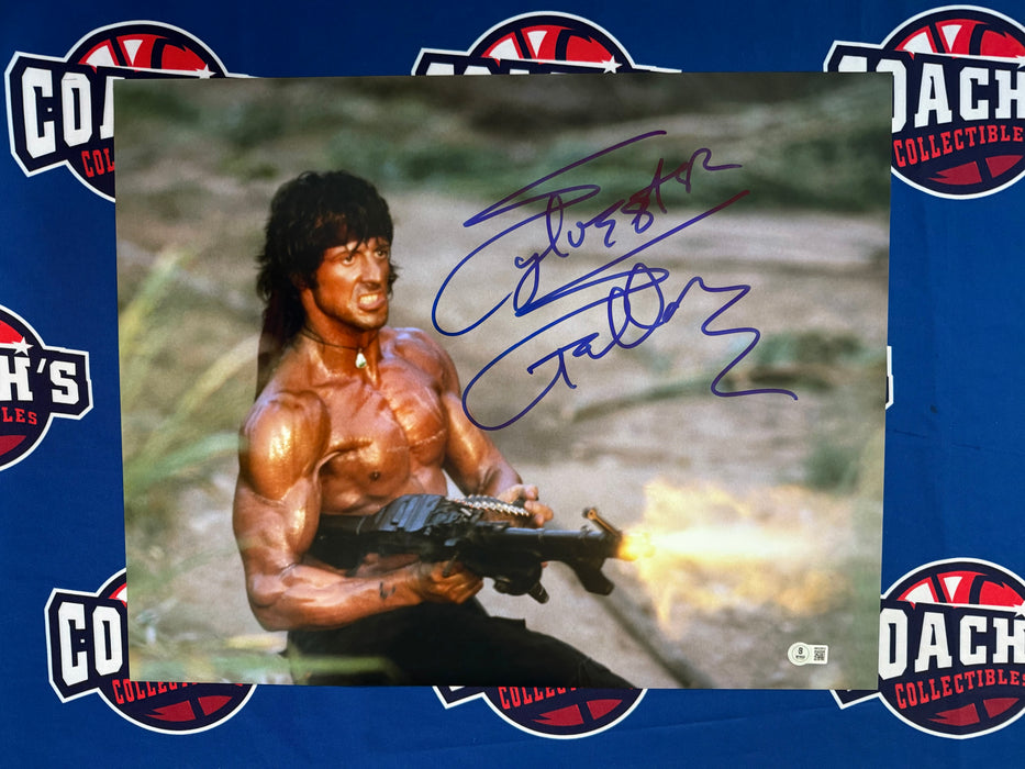 Sylvester Stallone Autographed "Rambo II" 16x20 Photo (Beckett)