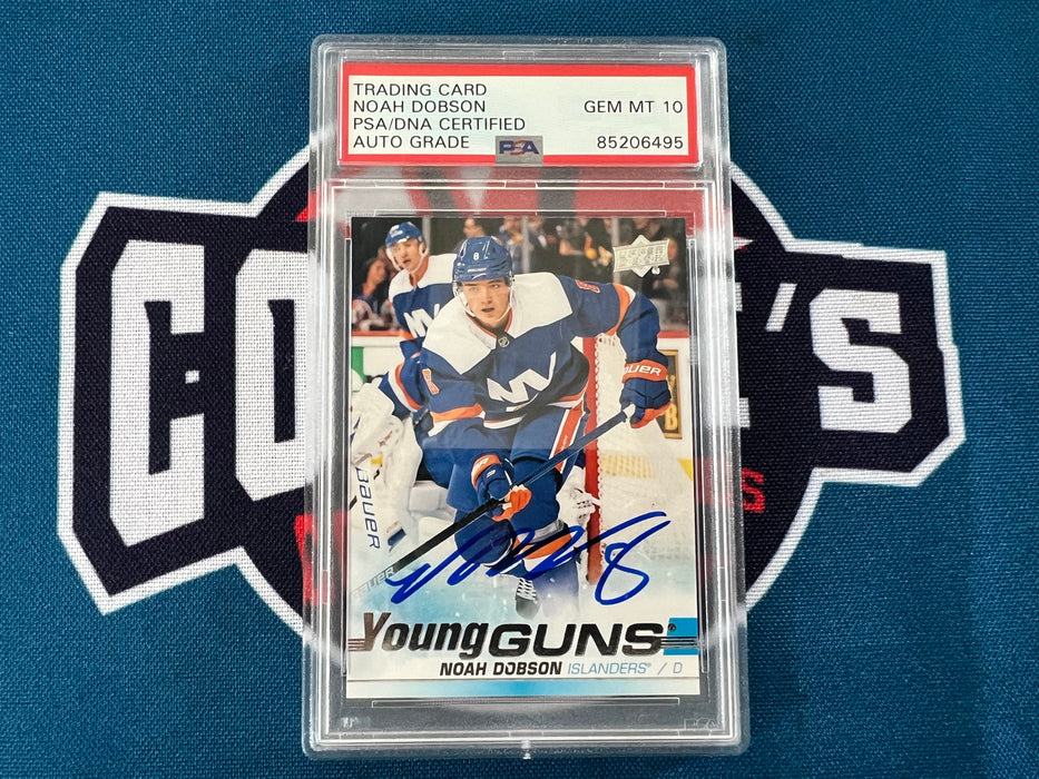 Noah Dobson Autographed 2019 UD Young Guns Rookie Card Slabbed #481 GEM 10 (PSA SLAB)