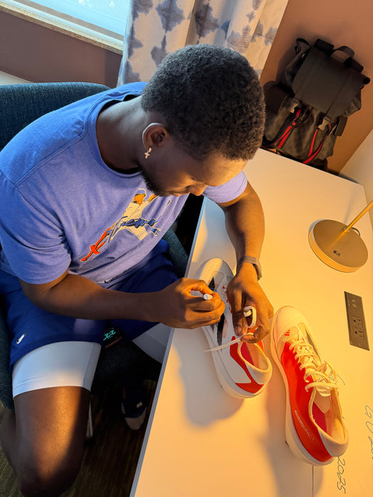 GAME USED Ronny Mauricio Autographed PAIR of Adidas Cleats w/ Game Used 2025 Inscription (JSA)