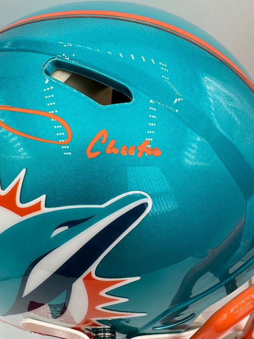 Tyreek Hill Autographed Miami Dolphins Flash Authentic Helmet with Cheetah Inscr (Beckett)