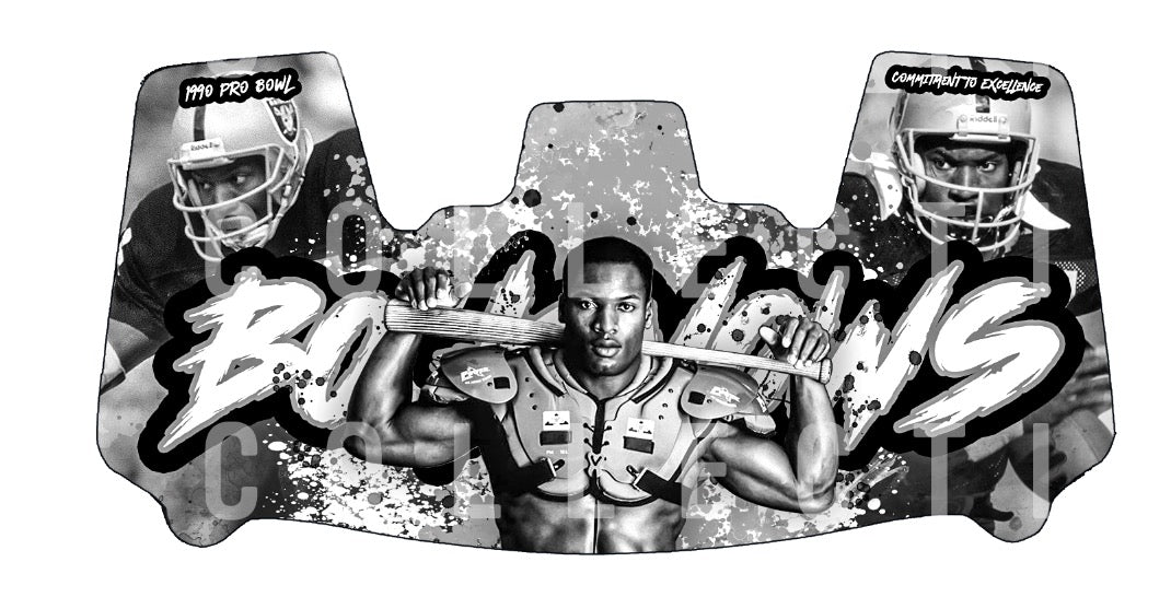 Bo Jackson Custom Visor for Any Full Size Riddell Helmet (Universal Fit)