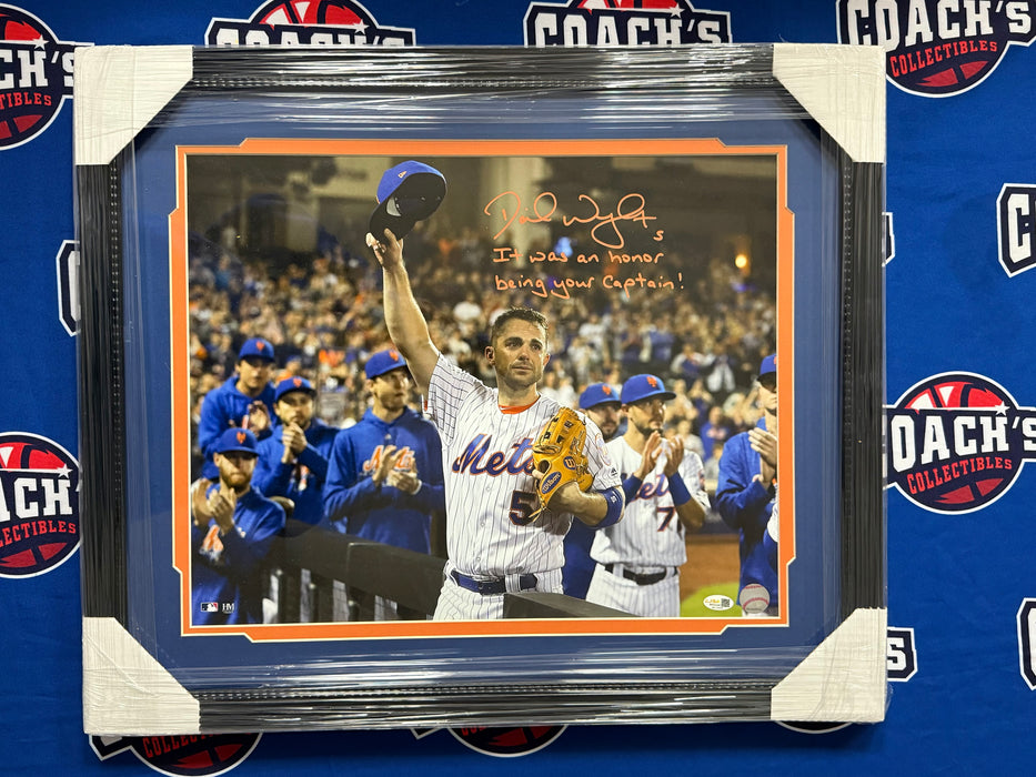 FRAMED David Wright Autographed 16x20 Final Game Crowd Salute Photo with Inscription (JSA)