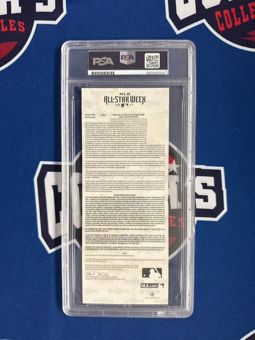Jose Reyes Autographed 2011 MLB All Star Game Ticket with Inscription (PSA SLABBED)