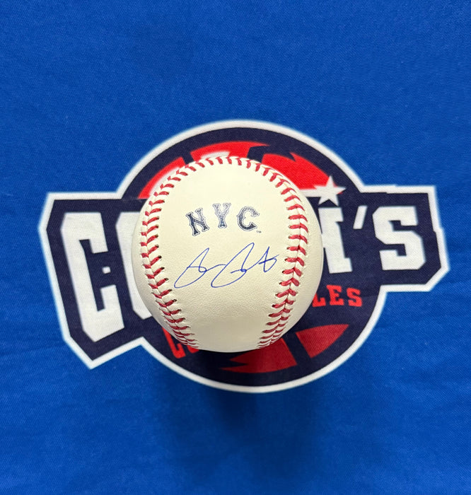 Brett Baty Autographed City Connect Logo Official Major League Baseball (JSA)