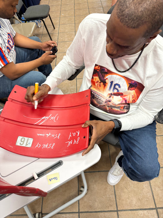 Dwight "Doc" Gooden Autographed Authentic Red Shea Stadium Seat Back #16 w/ Multi Inscr (JSA)
