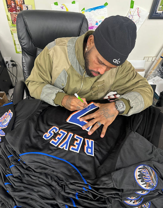 FRAMED Jose Reyes Autographed CUSTOM NY Mets Black Jersey (Beckett)