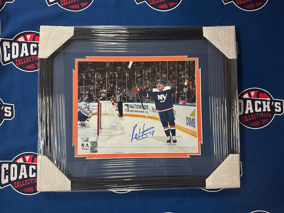 FRAMED Bo Horvat Autographed NY Islanders 11x14 Celebration Photo (Fanatics)