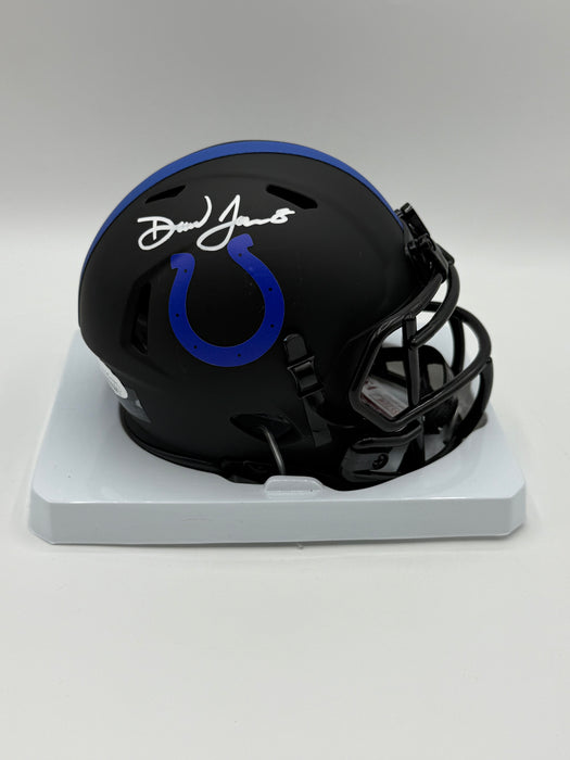 Daniel Jones Autographed CUSTOM Indianapolis Colts Eclipse Alternate Mini Helmet (JSA)