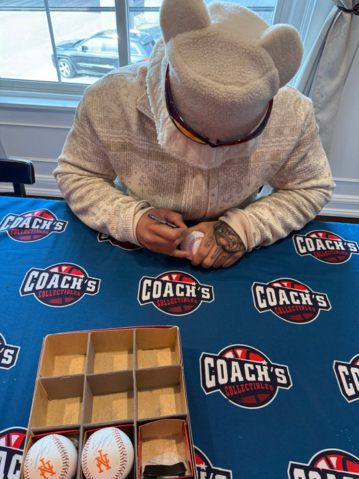 Francisco Alvarez Autographed NY Mets Team Stitch Logo Official Major League Baseball (JSA)