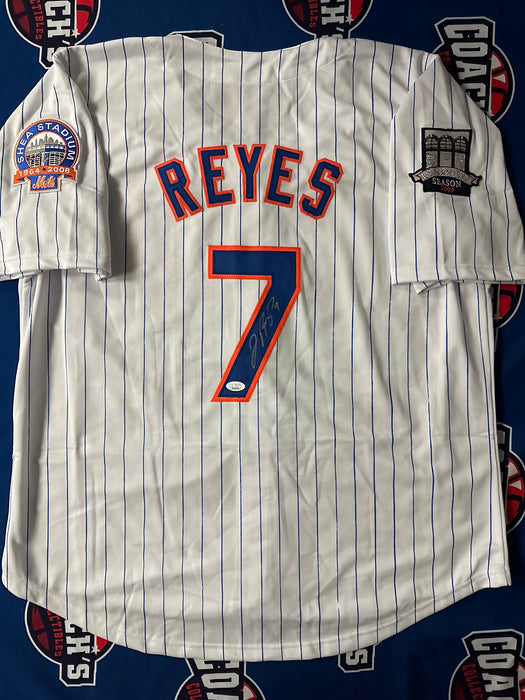 Jose Reyes Autographed NY Mets Pinstripe CUSTOM Jersey (JSA)