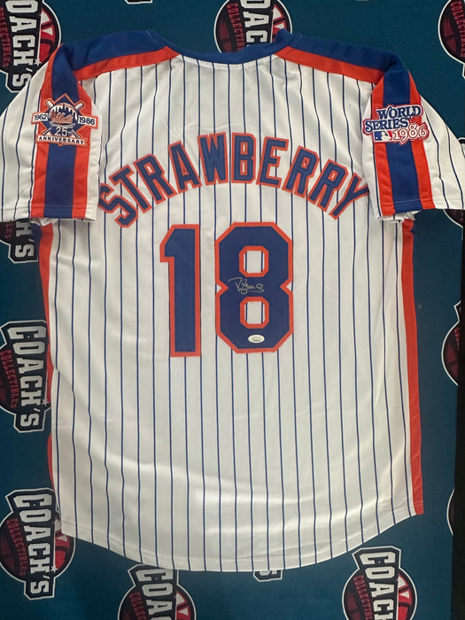 Darryl Strawberry Autographed Custom NY Mets Jersey (JSA)