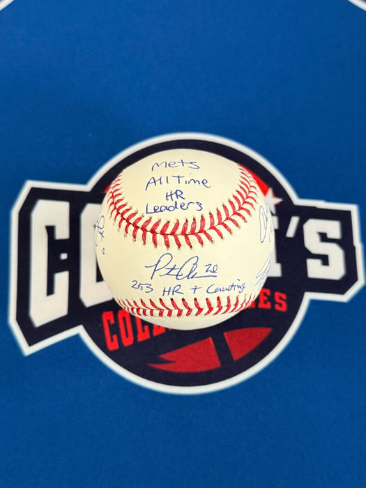 Mets All Time HR Leaders 5 Signature OML Baseball w/ Multi Inscriptions (JSA/Fanatics)