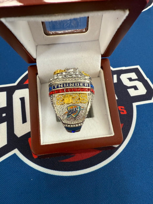 Oklahoma City Thunder Replica 2025 NBA Championship Ring w/ Display Box (SGA-MVP)