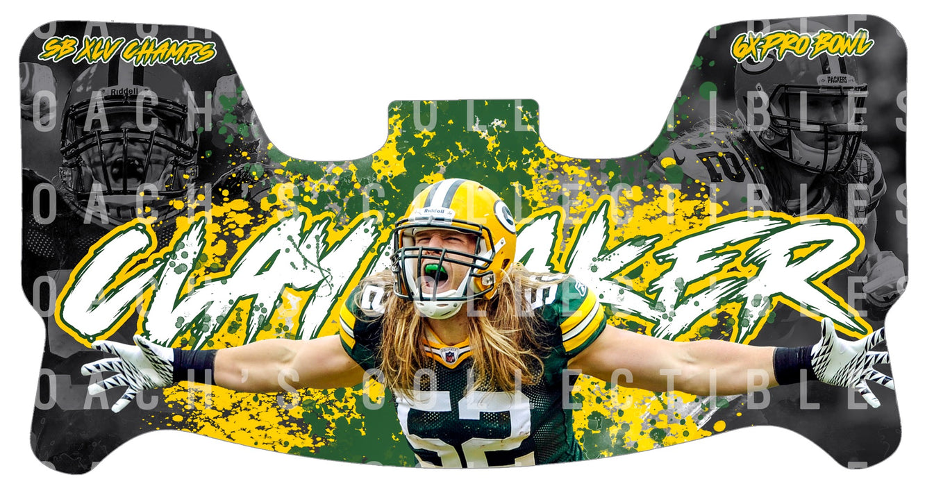 Clay Matthews Custom Visor for Any Full Size Riddell Helmet (Universal Fit)