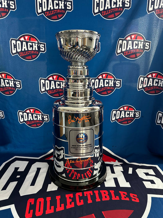 Bobby Nystrom Autographed 25” Full Size NY Islanders Replica Stanley Cup w/ Inscription (JSA)
