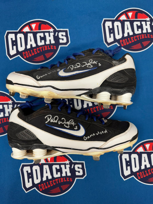 GAME USED David Wright Autographed PAIR of Blue Nike Cleats w/ Game Used Inscription (Beckett)