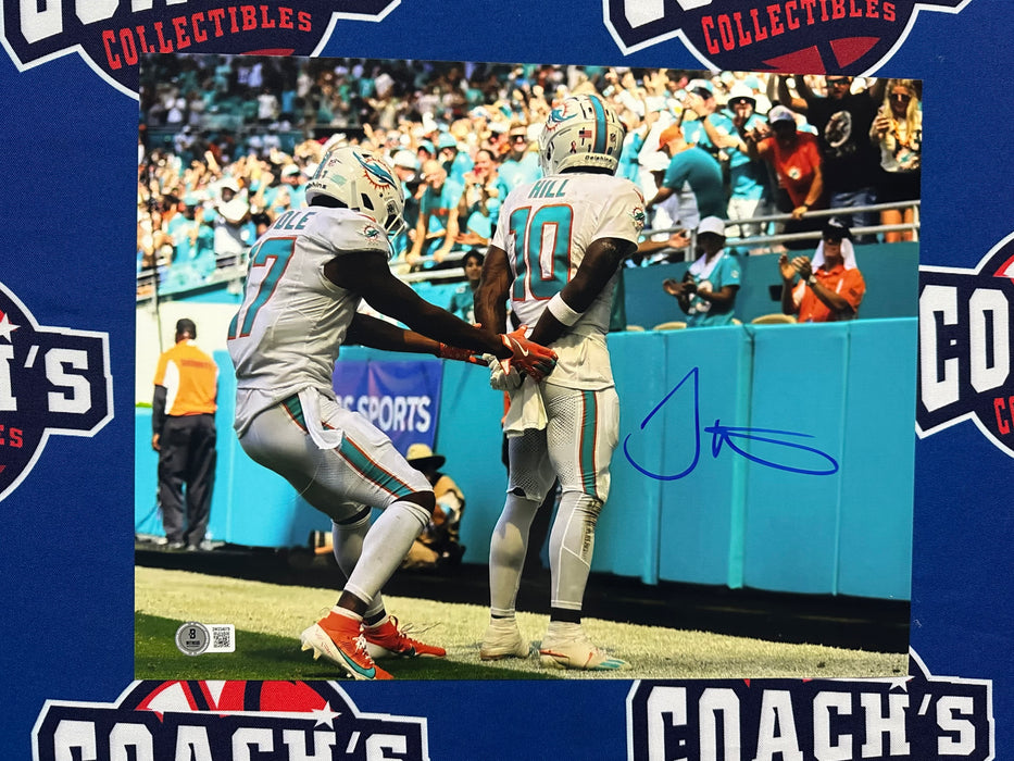 Tyreek Hill Autographed 11x14 Handcuffed Celebration Photo (Beckett)