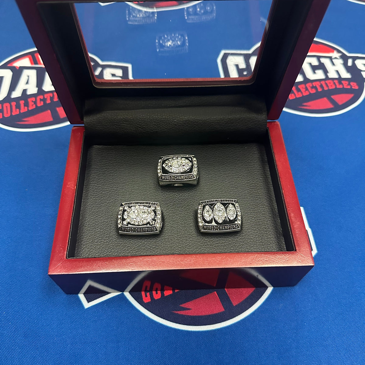 アクセサリー Los Angeles RAIDERS ring Oakland/LA Raiders 3pc Replica Super Bowl Championship Ring Set
