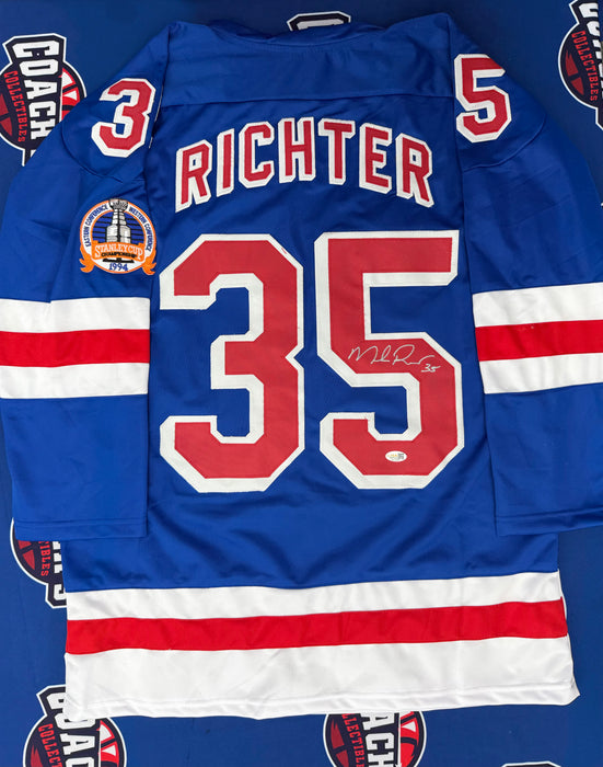 Mike Richter Autographed CUSTOM NY Rangers Blue Home Jersey (JSA)