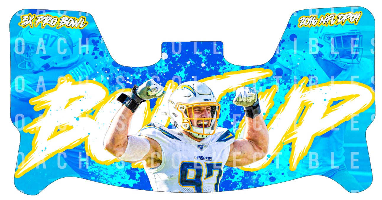 Joey Bosa Custom Visor for Any Full Size Riddell Helmet (Universal Fit)