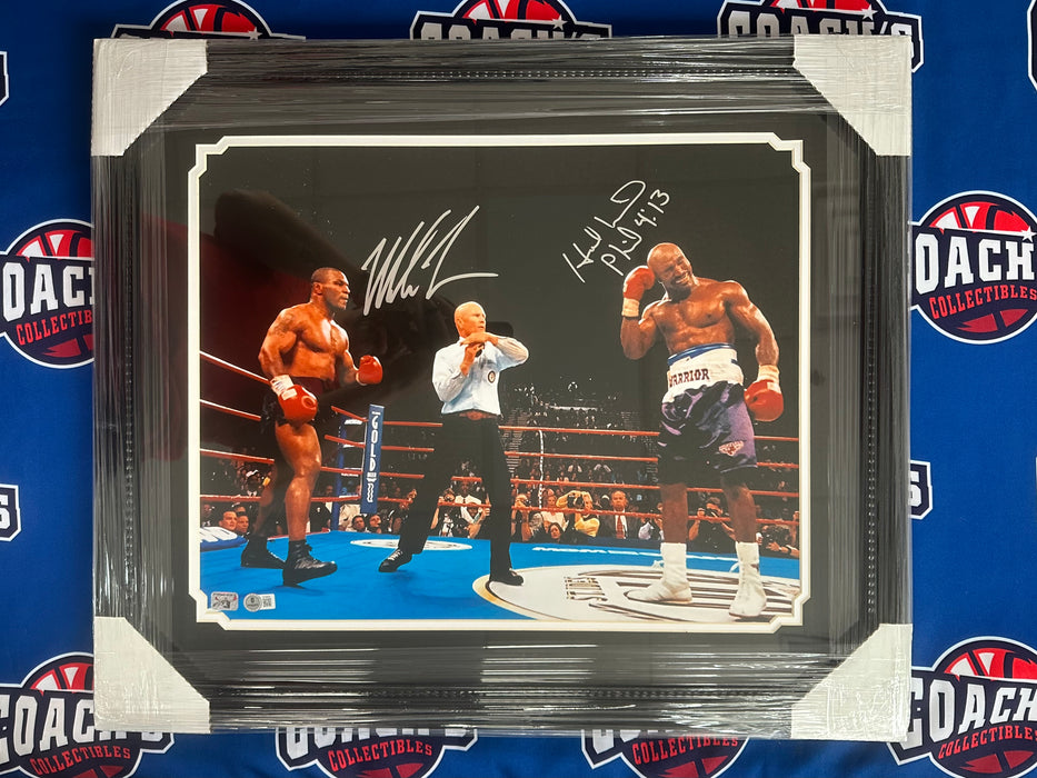 FRAMED Mike Tyson & Evander Holyfield Dual Autographed 16x20 “Bite Fight” Photo (Beckett/Fitterman Sports)