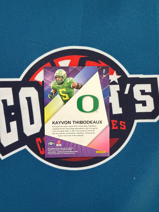Kayvon Thibodeaux Autographed 2022 Panini Chronicles Recon Draft Picks Rookie Card (GTP)