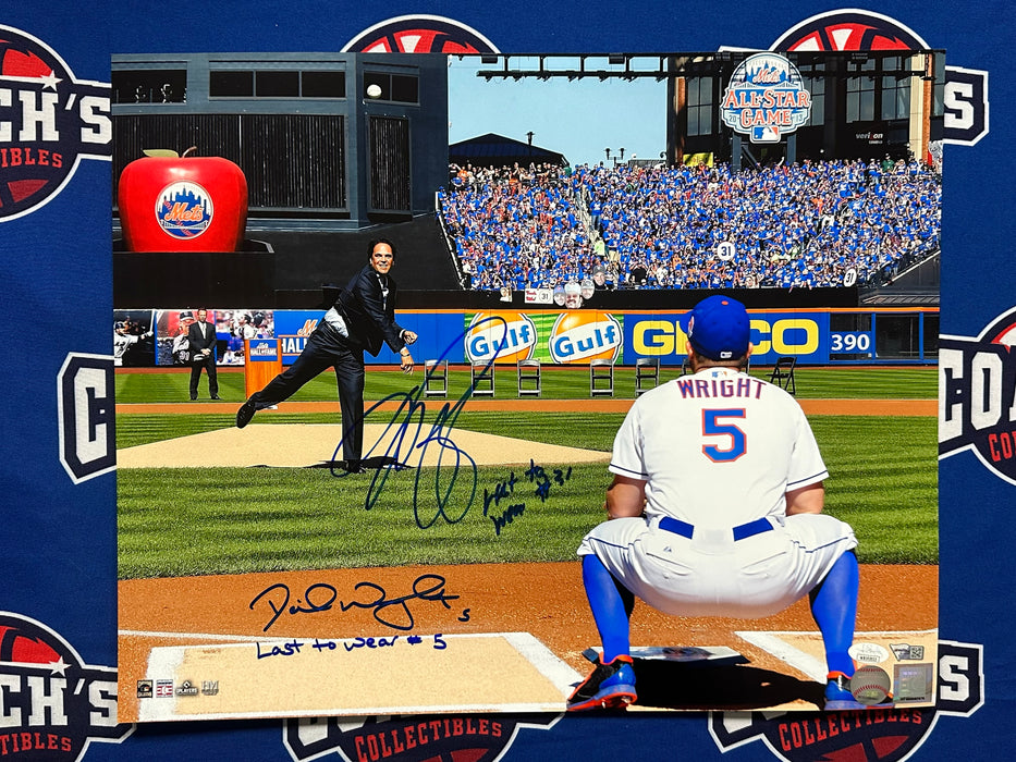 David Wright & Mike Piazza DUAL Autographed 16x20 Photo w/ Multi Inscr (JSA/Fanatics)