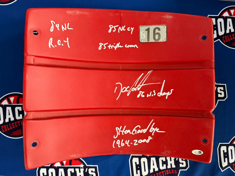 Dwight "Doc" Gooden Autographed Authentic Red Shea Stadium Seat Back #16 w/ Multi Inscr (JSA)