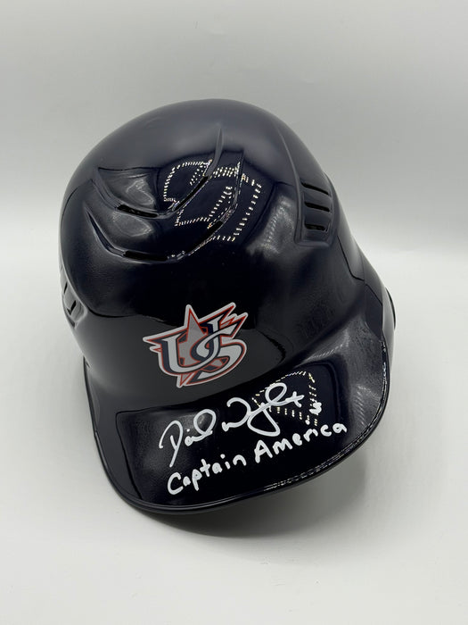 David Wright Autographed Full Size USA Baseball Authentic Batting Helmet w/ Captain America Inscription (JSA)