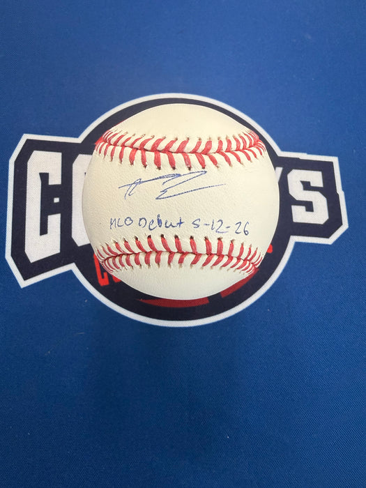 AJ Ewing Autographed Official Major League Baseball w/ MLB Debut (Beckett)