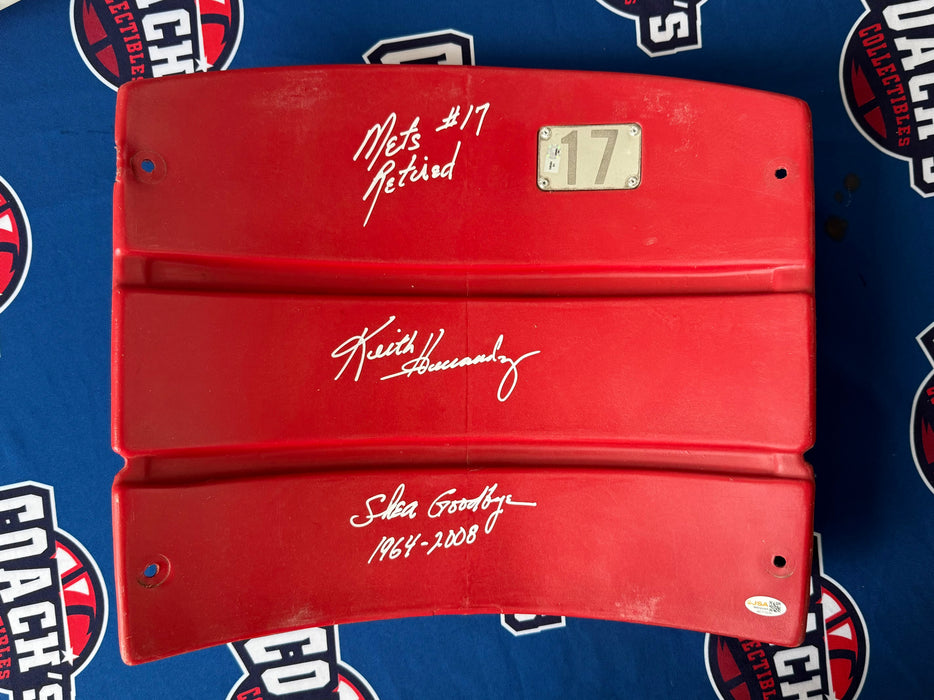 Keith Hernandez Autographed Shea Stadium Authentic Red Seat Back w/ 2 Inscr (JSA)