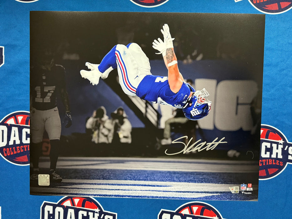 Cam Skattebo Autographed 16x20 Touchdown Backflip Spotlight Photo (Fanatics)