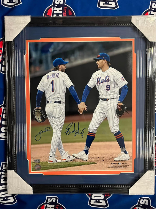 FRAMED Brandon Nimmo & Jeff McNeil DUAL Autographed 16x20 Photo (Fanatics)