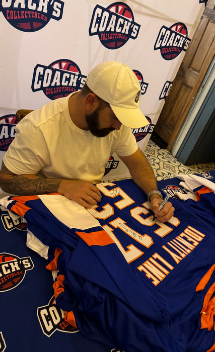 FRAMED Cal Clutterbuck, Matt Martin & Casey Cizikas TRIPLE Autographed CUSTOM NY Islanders Identity Line Jersey (JSA)