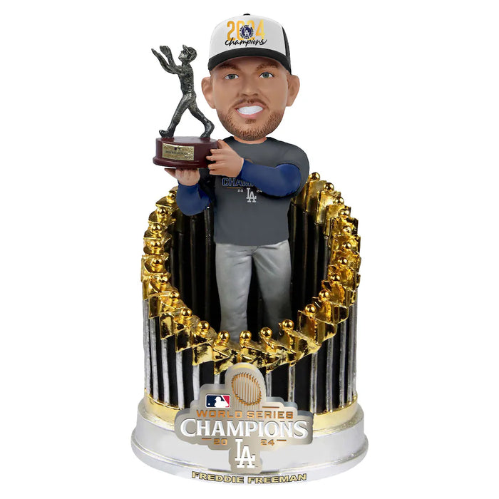 Freddie Freeman Los Angeles Dodgers FOCO 2024 World Series Champions Exclusive Player In Trophy 8" MVP Bobblehead