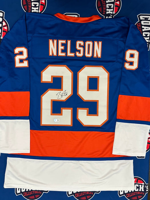 Brock Nelson Autographed CUSTOM NY Islanders Blue Jersey (Beckett)