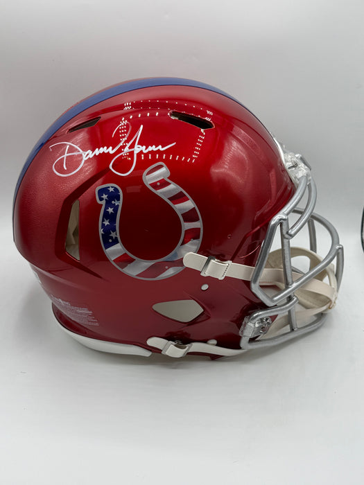 Daniel Jones Autographed CUSTOM Indianapolis Colts “USA Themed” Flash Authentic Helmet (Beckett)