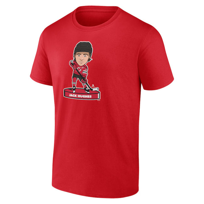 Jack Hughes New Jersey Devils Fanatics Player Bobblehead T-Shirt - Red